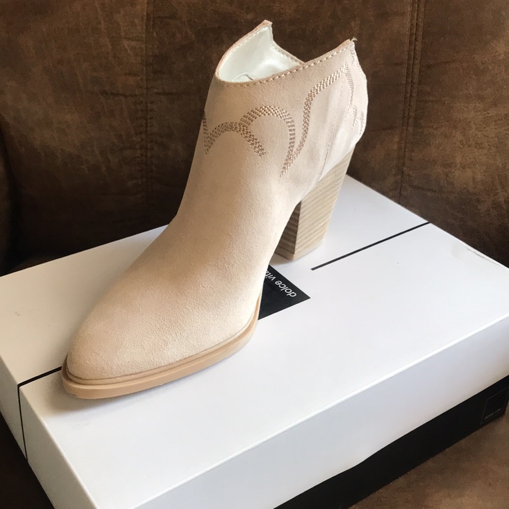 New DOLCE VITA  Suzan GENUIN SUEDE  ankle boots booties in Dune 266 382J - Picture 5 of 17